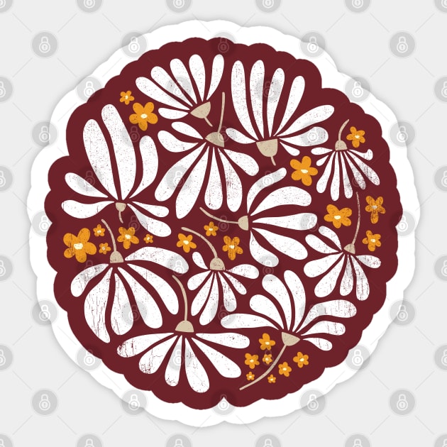 BOHO Flowers Round Sticker by Juna's Store